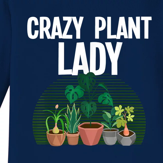 Cute Plant For Women Mom Crazy Plant Lady Gardening Plants Baby Long Sleeve Bodysuit