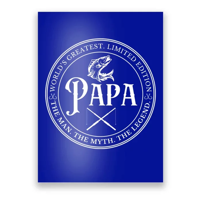 Cool Papa Fishing Gift Funny Bass Fish Dad Gift Poster