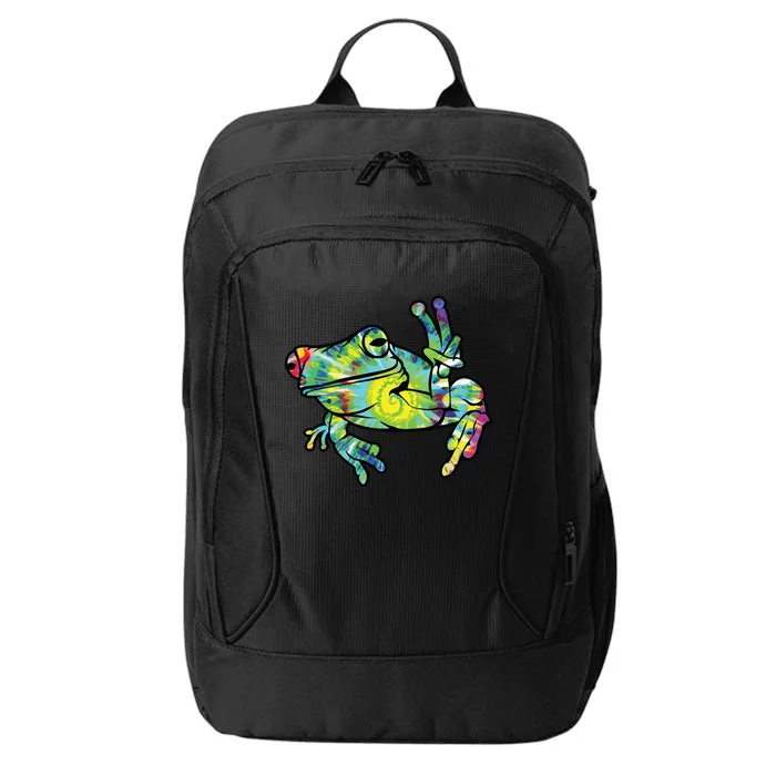 Cool Peace Frog Tie Dye City Backpack