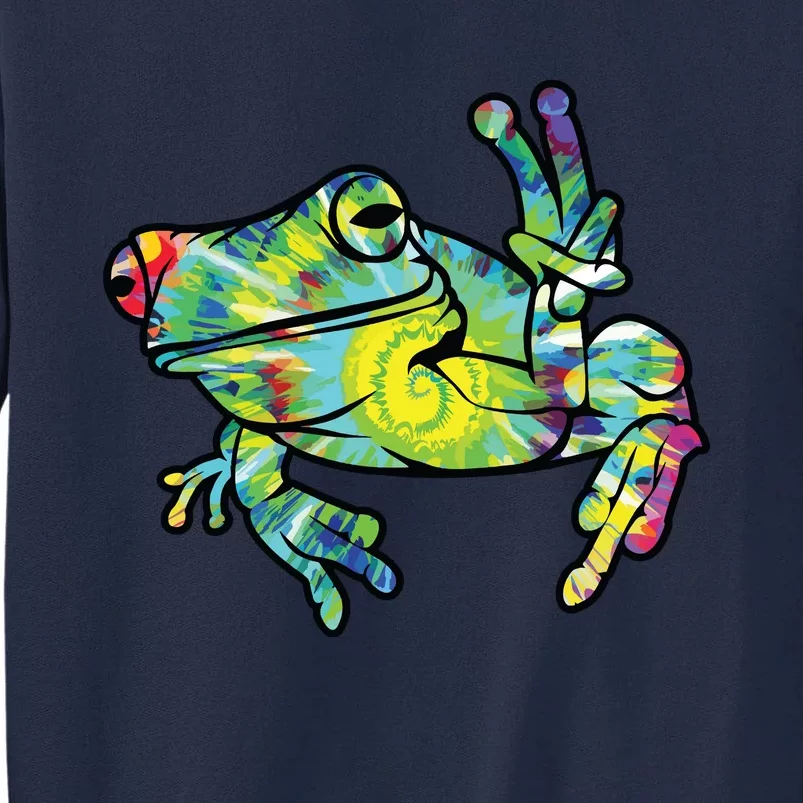 Cool Peace Frog Tie Dye Tall Sweatshirt