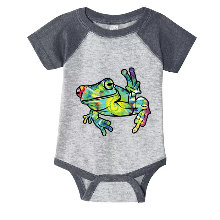 Cool Peace Frog Tie Dye Infant Baby Jersey Bodysuit