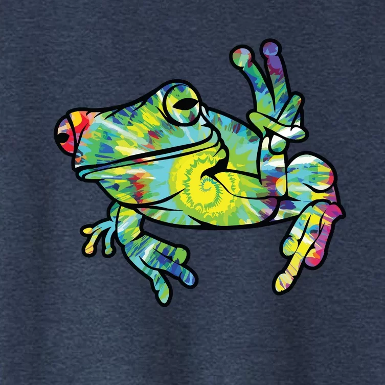 Cool Peace Frog Tie Dye Women's Crop Top Tee