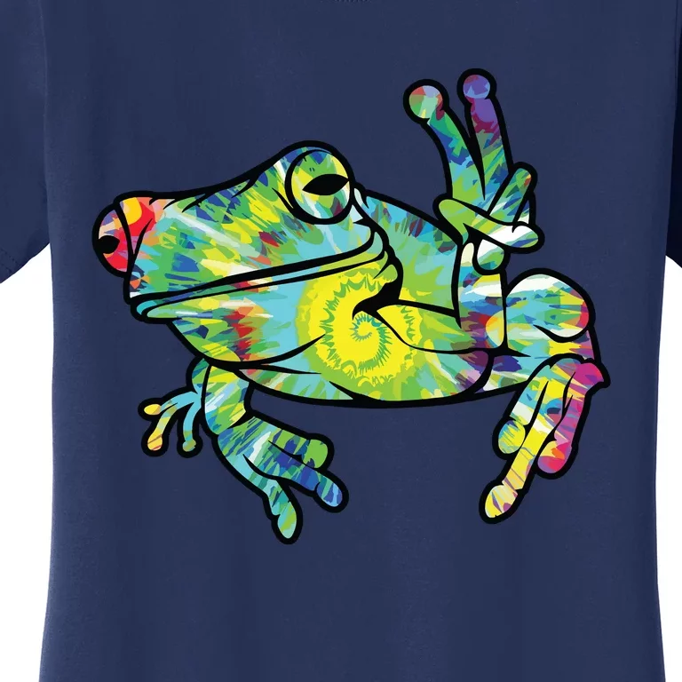 Cool Peace Frog Tie Dye Women's T-Shirt