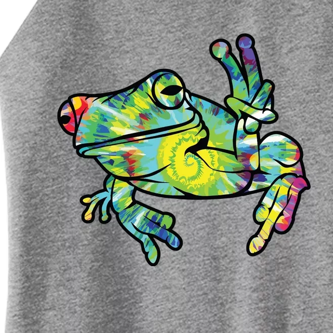 Cool Peace Frog Tie Dye Women’s Perfect Tri Rocker Tank