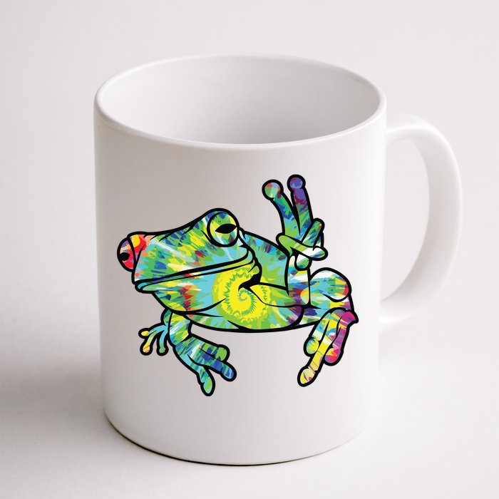 Cool Peace Frog Tie Dye Front & Back Coffee Mug