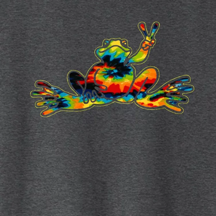 Cool Peace Frog Tie Dye 1960s Fashion Nonconformists Women's Crop Top Tee