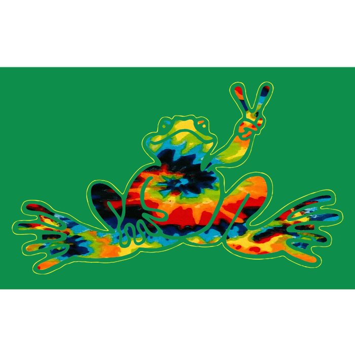 Cool Peace Frog Tie Dye 1960s Fashion Nonconformists Bumper Sticker