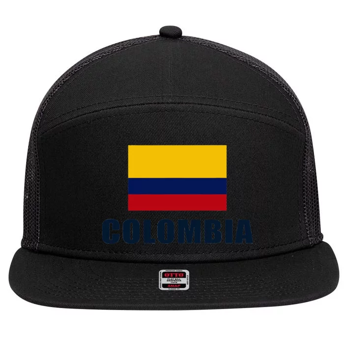 Colombian Pride Flag Gift 7 Panel Mesh Trucker Snapback Hat