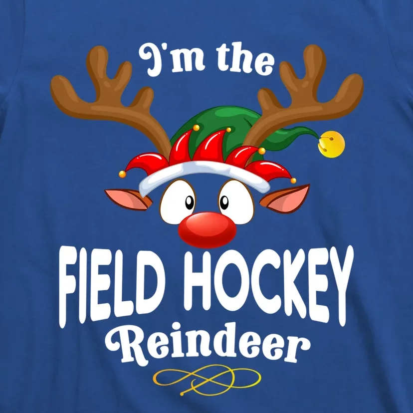 Christmas Pjs Field Hockey Xmas Reindeer Matching Gift T-Shirt