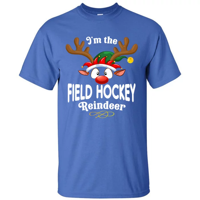 Christmas Pjs Field Hockey Xmas Reindeer Matching Gift Tall T-Shirt