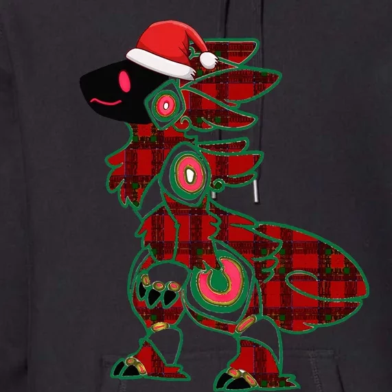 Christmas Protogen Fursuit Tartan Fursona Premium Hoodie