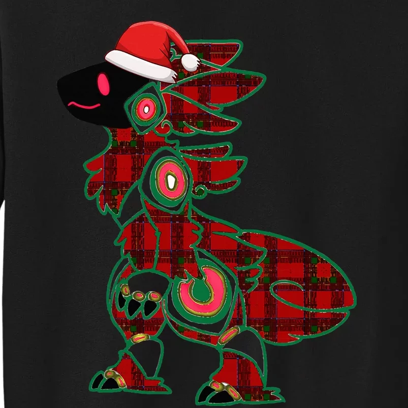 Christmas Protogen Fursuit Tartan Fursona Tall Sweatshirt