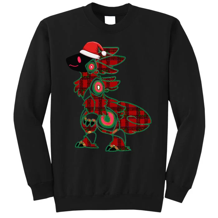 Christmas Protogen Fursuit Tartan Fursona Tall Sweatshirt