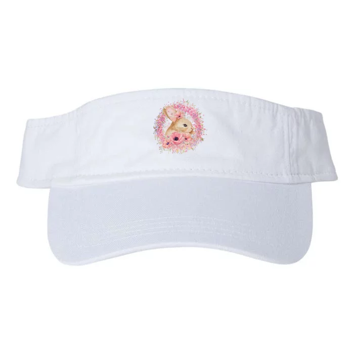 Cute Pink Floral Easter Bunny Valucap Bio-Washed Visor