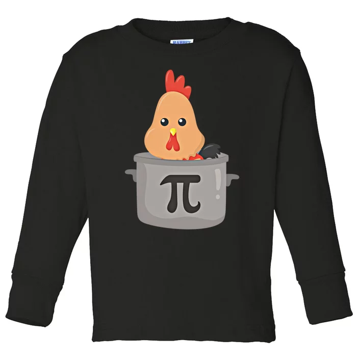 Chicken Pi Gift I Funny Math Teacher Pday Gift Cool Gift Toddler Long Sleeve Shirt