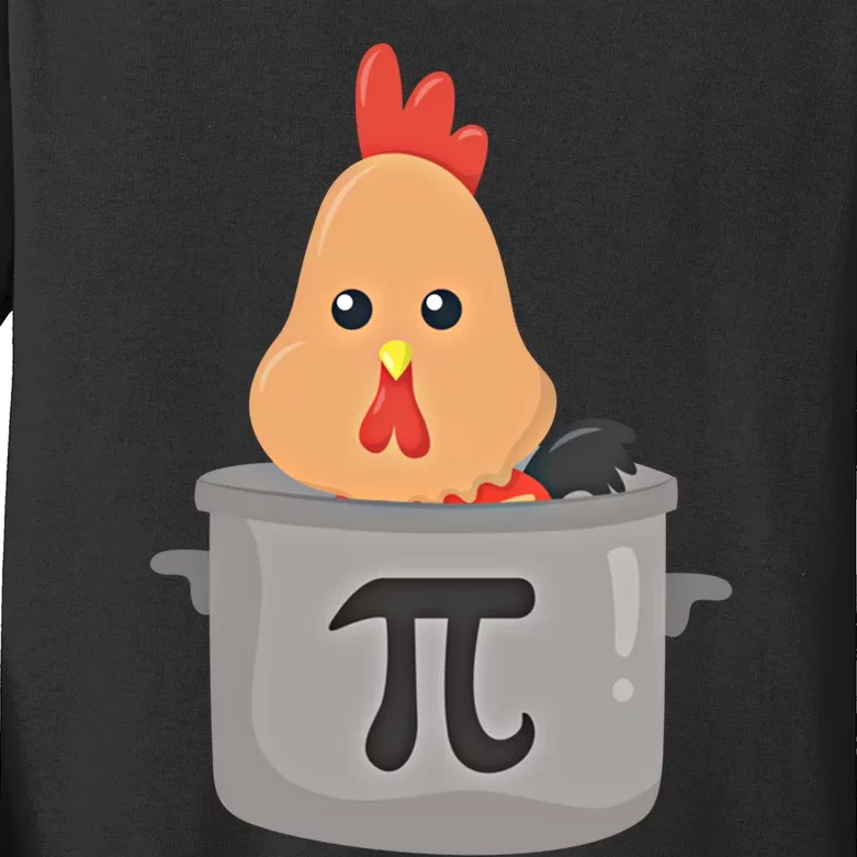 Chicken Pi Gift I Funny Math Teacher Pday Gift Cool Gift Kids Long Sleeve Shirt