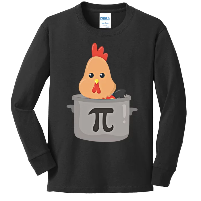 Chicken Pi Gift I Funny Math Teacher Pday Gift Cool Gift Kids Long Sleeve Shirt