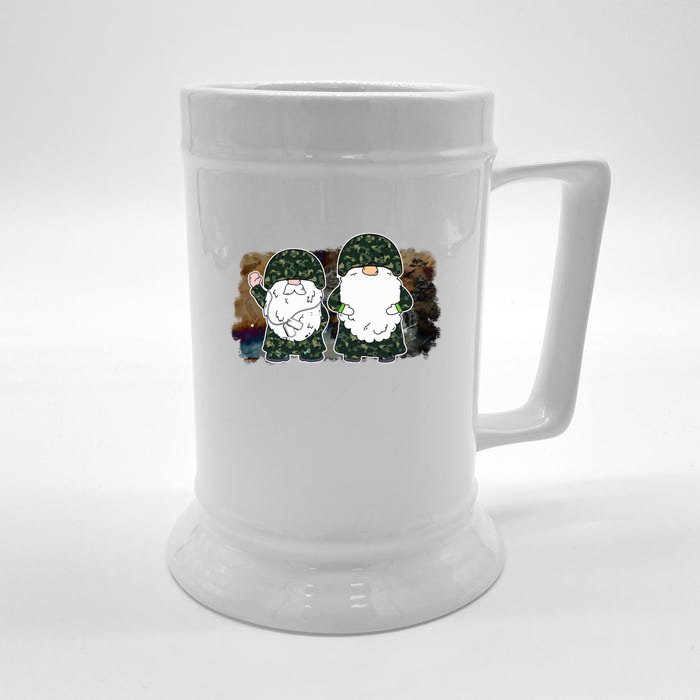 Cute Peace Gnome Dad Veteran Gift Father's Day Front & Back Beer Stein