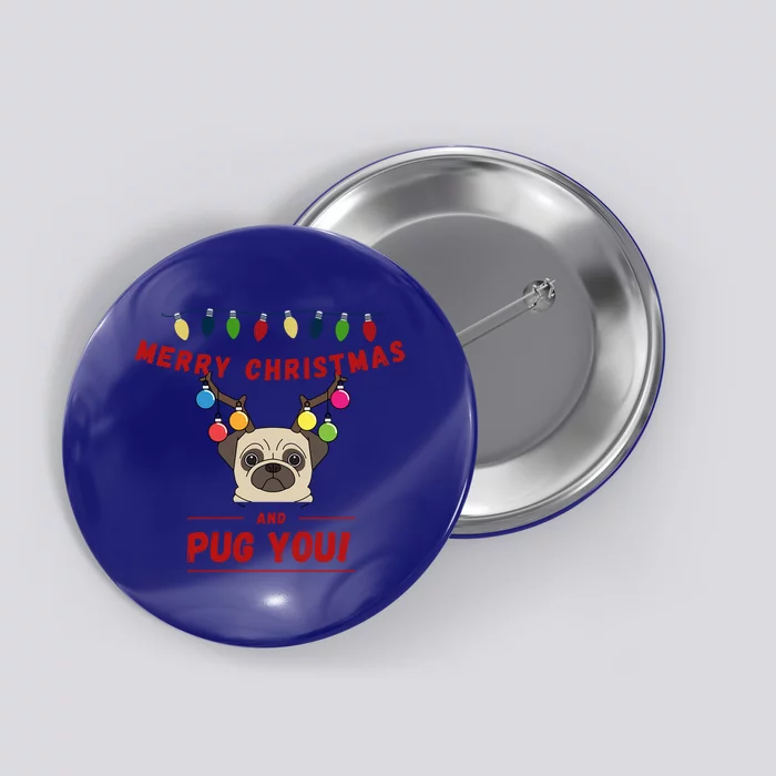 Christmas Pug Gift Button