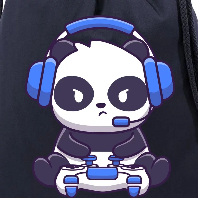 Cute Panda Gaming Drawstring Bag