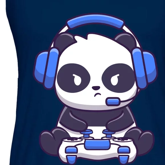 Cute Panda Gaming Ladies Essential Flowy Tank