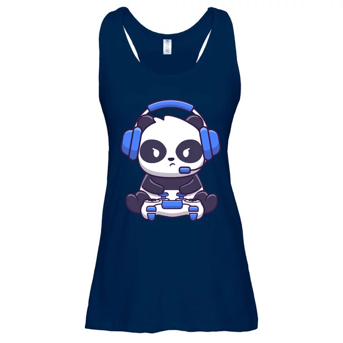 Cute Panda Gaming Ladies Essential Flowy Tank