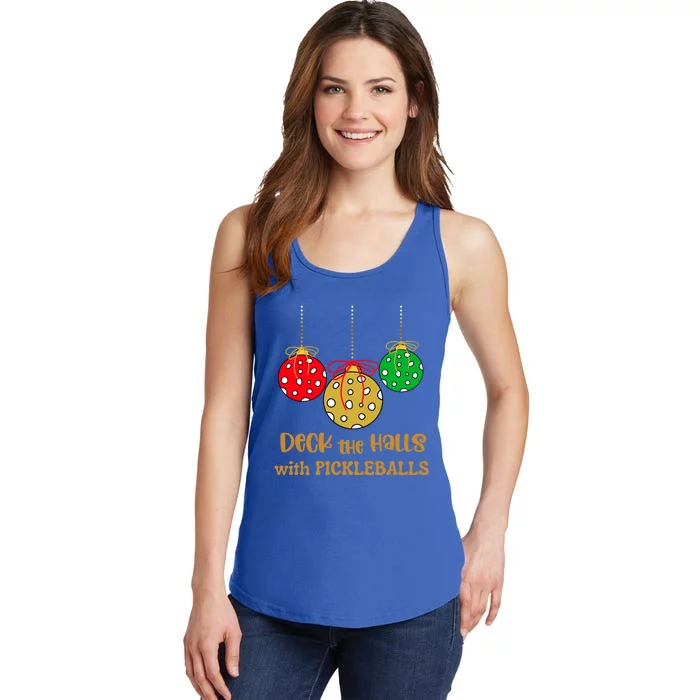 Christmas Pickleball Gift Deck The Halls With Pickleballs Gift Ladies Essential Tank