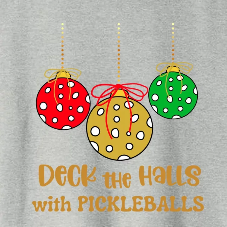 Christmas Pickleball Gift Deck The Halls With Pickleballs Gift Women's Crop Top Tee