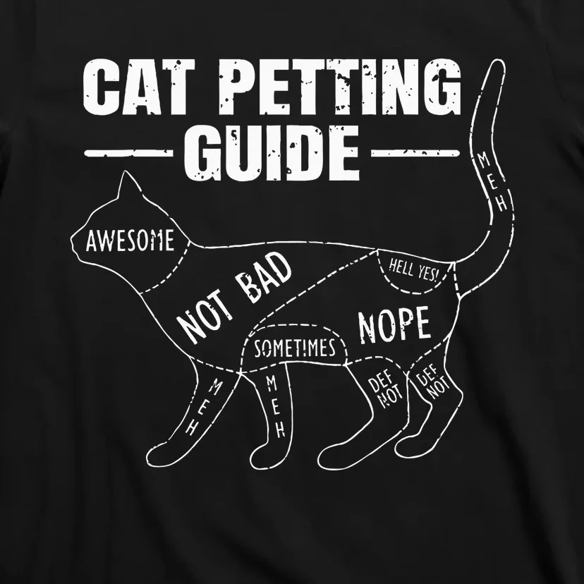 Cat Petting Guide Kitten Lover Funny Feline Pet Owner T-Shirt