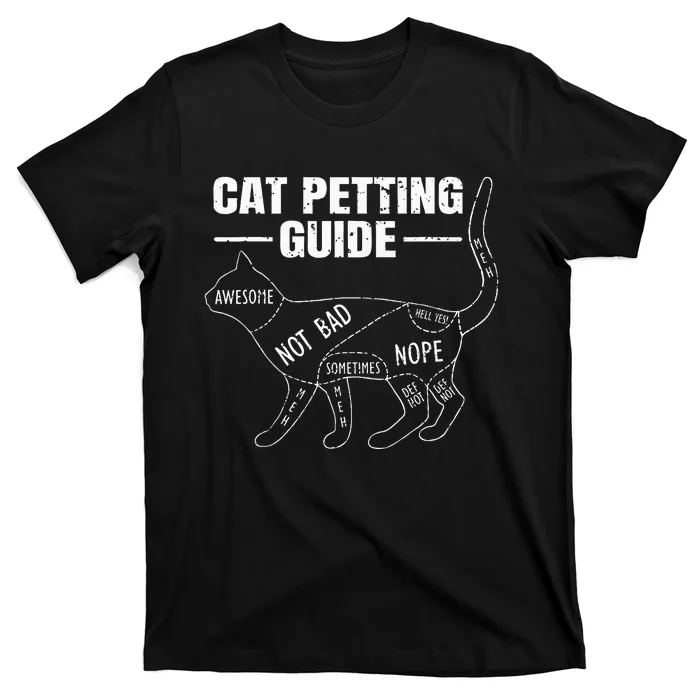 Cat Petting Guide Kitten Lover Funny Feline Pet Owner T-Shirt