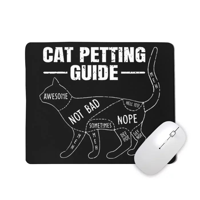 Cat Petting Guide Kitten Lover Funny Feline Pet Owner Mousepad