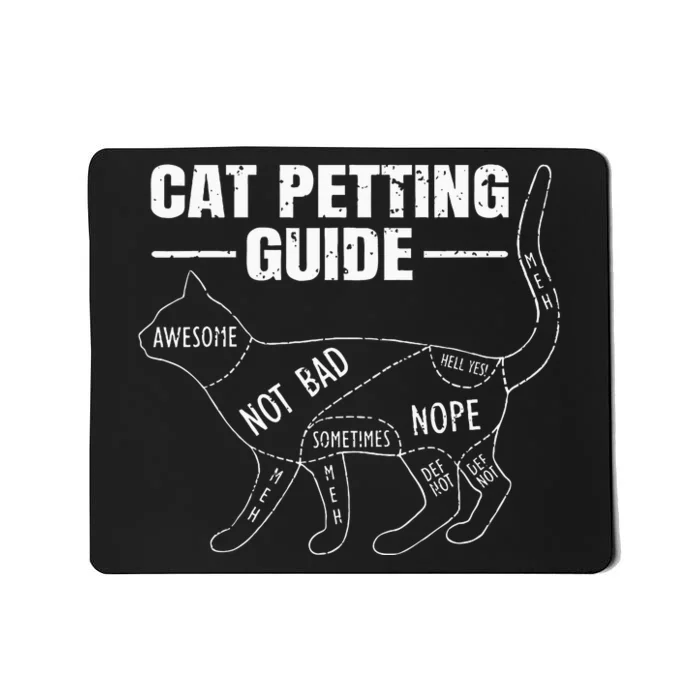 Cat Petting Guide Kitten Lover Funny Feline Pet Owner Mousepad