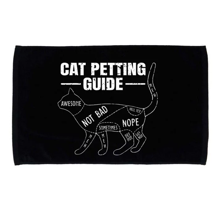 Cat Petting Guide Kitten Lover Funny Feline Pet Owner Microfiber Hand Towel