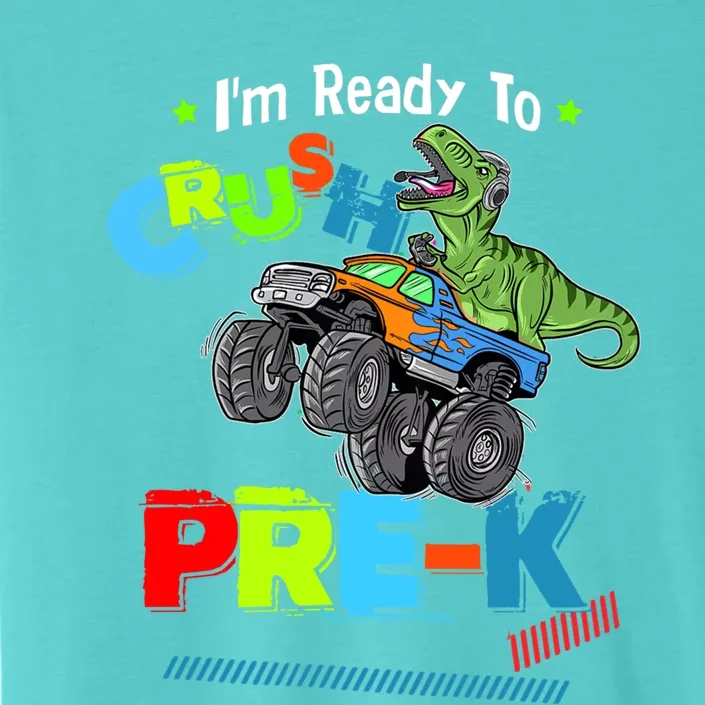 Crush Precool Giftk Dino T Rex Monster Truck Back To School Boys Funny Gift ChromaSoft Performance T-Shirt