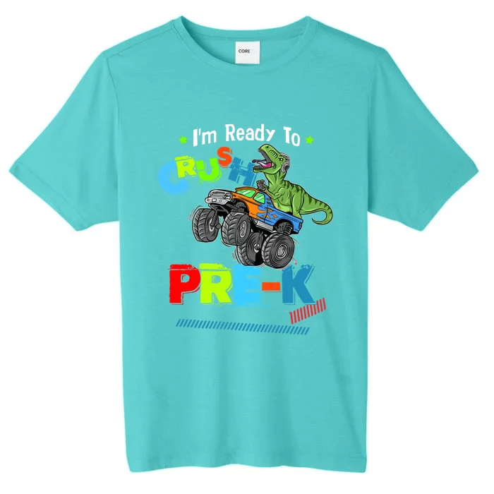 Crush Precool Giftk Dino T Rex Monster Truck Back To School Boys Funny Gift ChromaSoft Performance T-Shirt