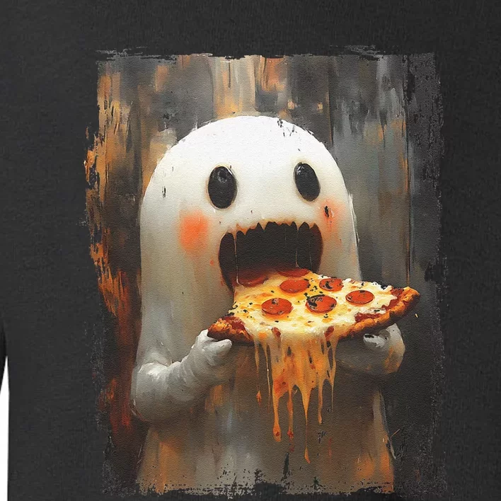 Cute Pizza Ghost Eating Pizza Funny Halloween Food Lovers Gift Toddler Sweatshirt