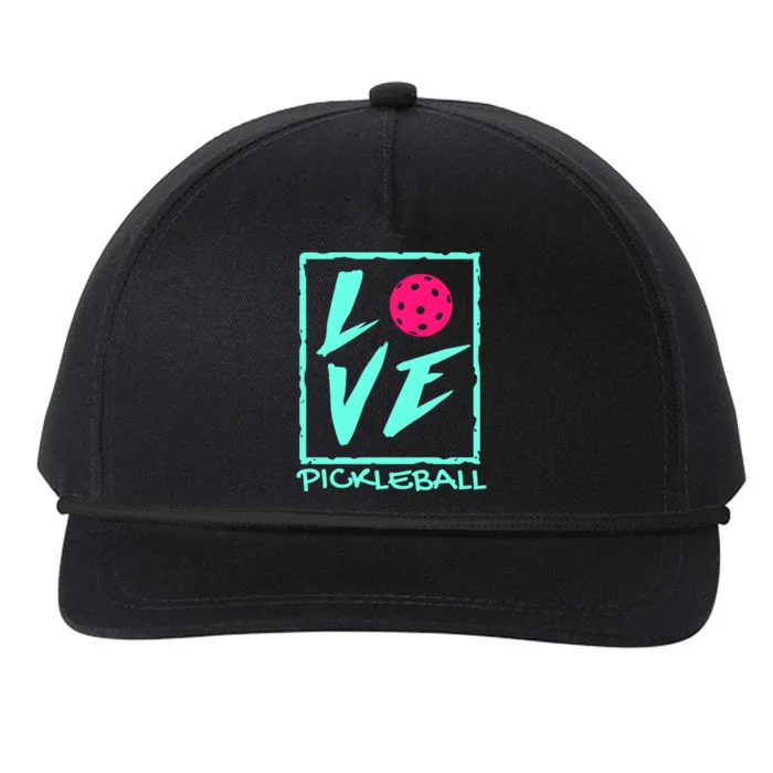 Cute Pickleball Gift Love Pickleball Gift Snapback Five-Panel Rope Hat