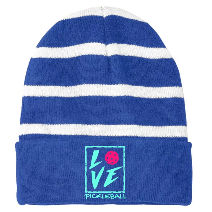 Cute Pickleball Gift Love Pickleball Gift Striped Beanie with Solid Band