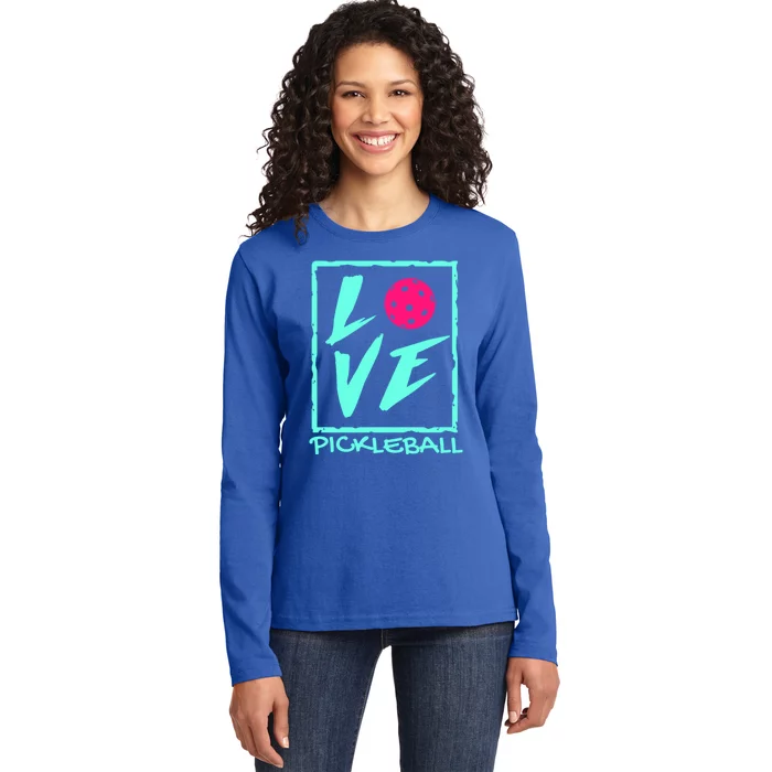 Cute Pickleball Gift Love Pickleball Gift Ladies Long Sleeve Shirt