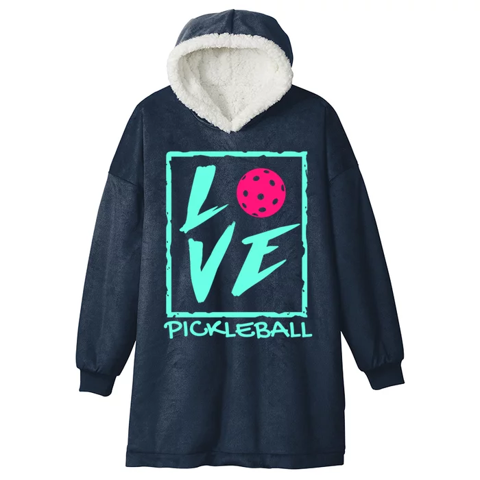 Cute Pickleball Gift Love Pickleball Gift Hooded Wearable Blanket