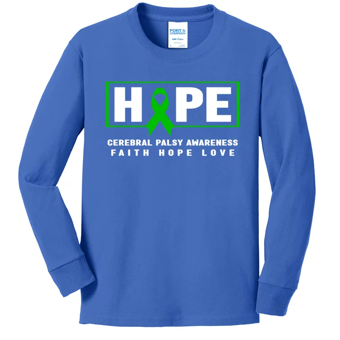 Cerebral Palsy Gift Hope Cerebral Palsy Awareness Gift Kids Long Sleeve Shirt