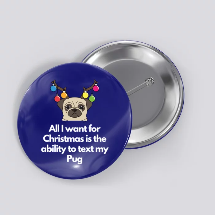 Christmas Pug Gift Button