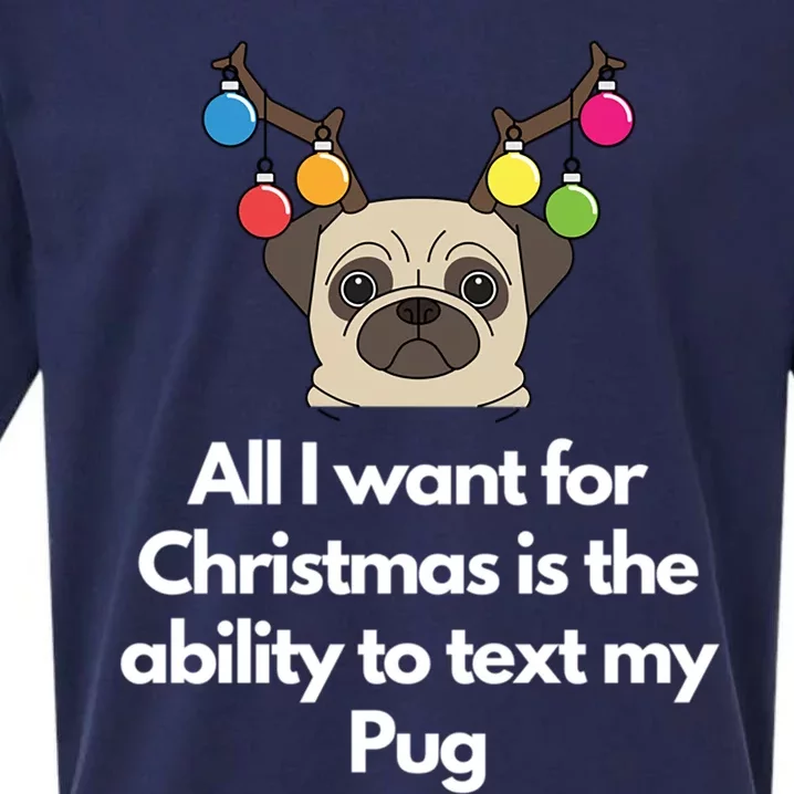 Christmas Pug Gift Sueded Cloud Jersey T-Shirt