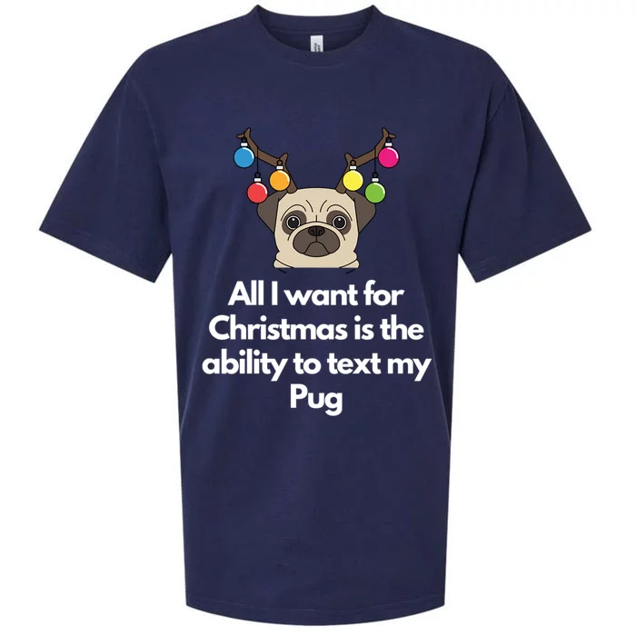 Christmas Pug Gift Sueded Cloud Jersey T-Shirt