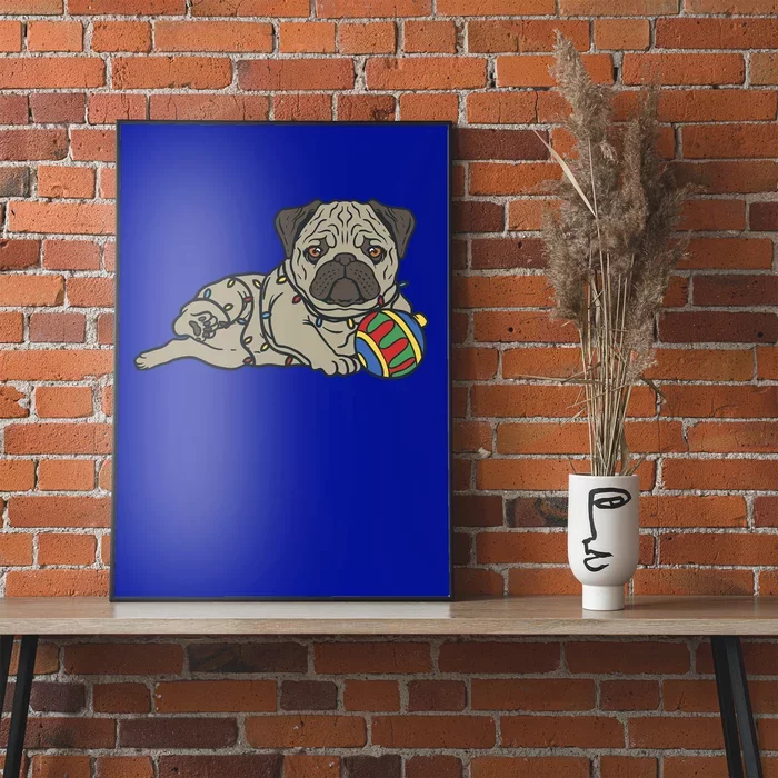 Christmas Pug Gift Dog Lover Owner Xmas Ornat Gift Poster