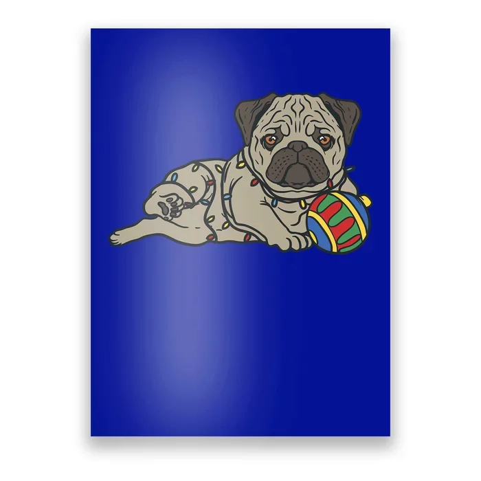 Christmas Pug Gift Dog Lover Owner Xmas Ornat Gift Poster