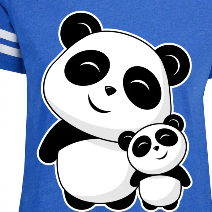 Cute Pandas Gift Siblings Best Friend Valentines Day Panda Bear Gift Enza Ladies Jersey Football T-Shirt