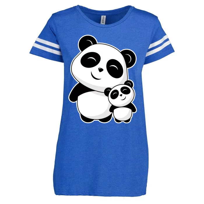 Cute Pandas Gift Siblings Best Friend Valentines Day Panda Bear Gift Enza Ladies Jersey Football T-Shirt