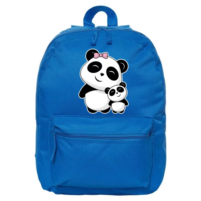 Cute Pandas Gift Siblings Best Friend Valentines Day Panda Bear Funny Gift 16 in Basic Backpack