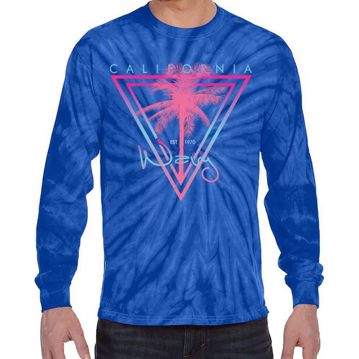 California Palm Gift Tie-Dye Long Sleeve Shirt